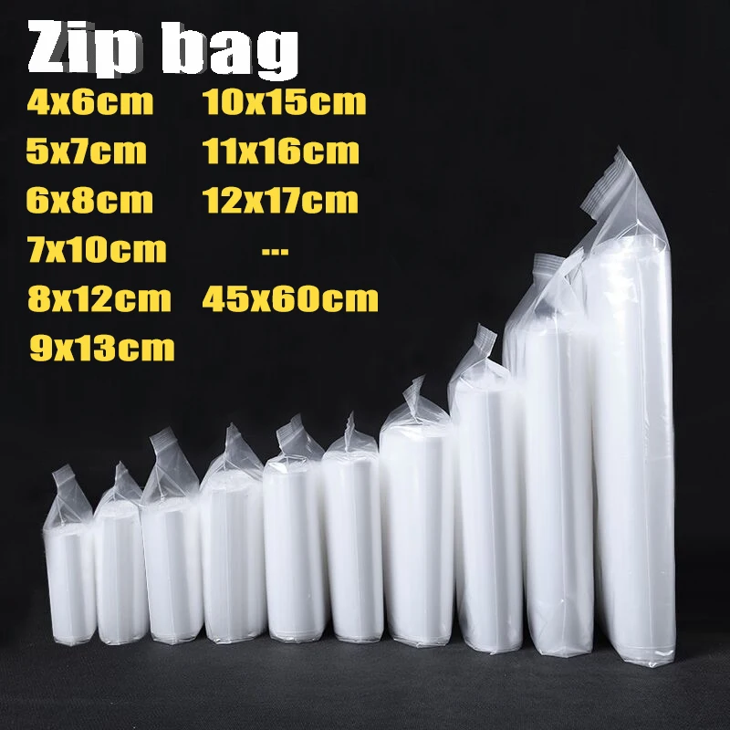 Bolsas con cierre Ziplock transparentes gruesas, bolsas de plástico transparente con cierre hermético, bolsa de almacenamiento de paquetes de alimentos, bolsas pequeñas resellables|Bolsas de almacenamiento| - AliExpress