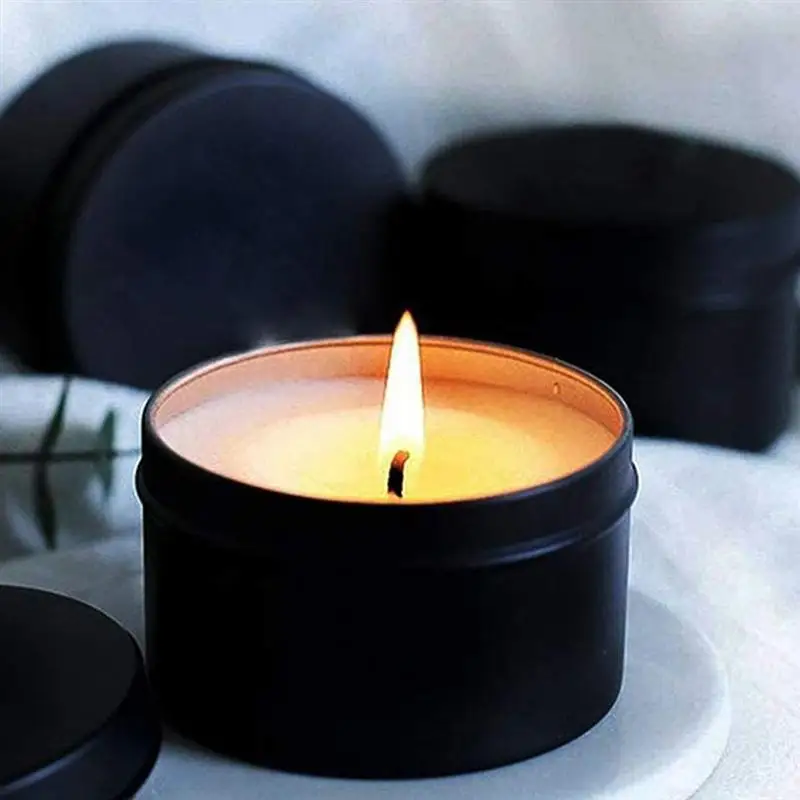 5pcs Round Shaped Delicate Empty Candles Cans Iron Tin Container Candle Jars 