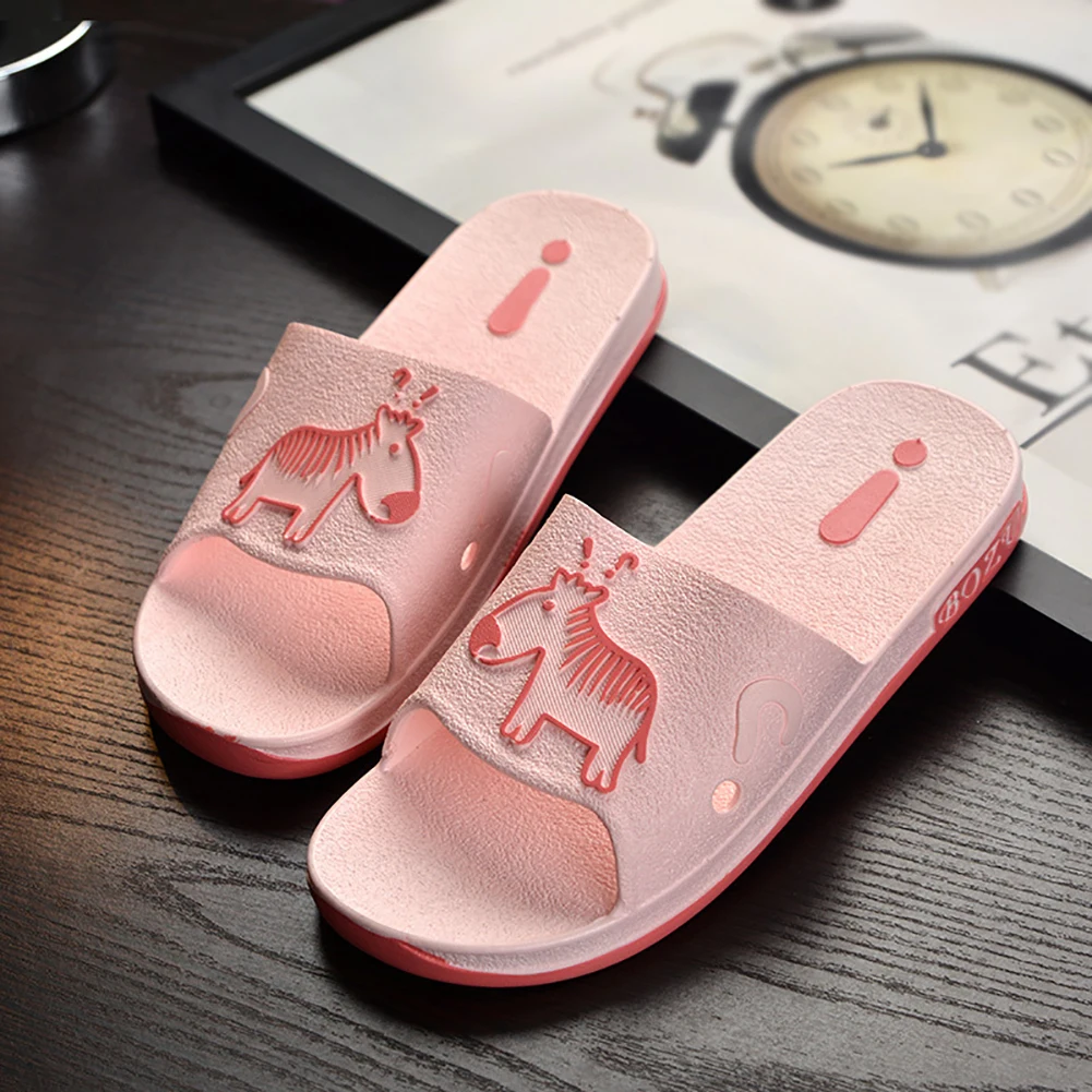 

Cute Unisex Flat Home Bath Slippers Summer Sandals Zebra Non-slip Indoor & Outdoor Shoes
