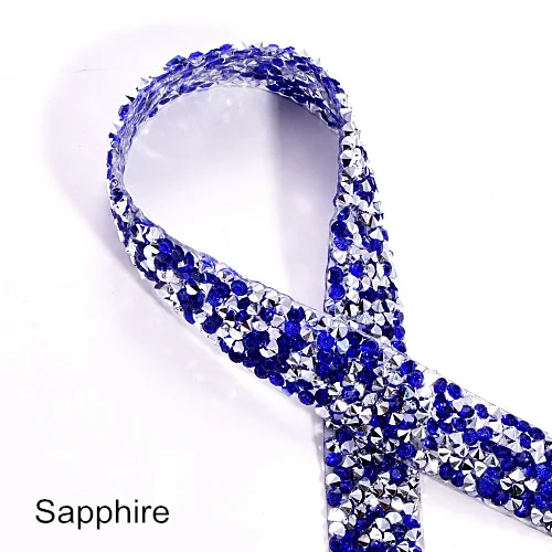 1 ярд/лот ширина 3 см много цветов стразы окантовка серебряные стразы окантовка пояса стразы Обрезка DIY B3681 - Цвет: Sapphire