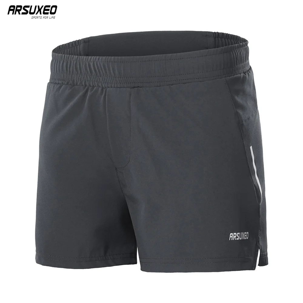 

ARSUXEO Summer Running Shorts Men 2 in 1 Sports Gym Shorts Fitness Jogging Training Breathable Reflective B206