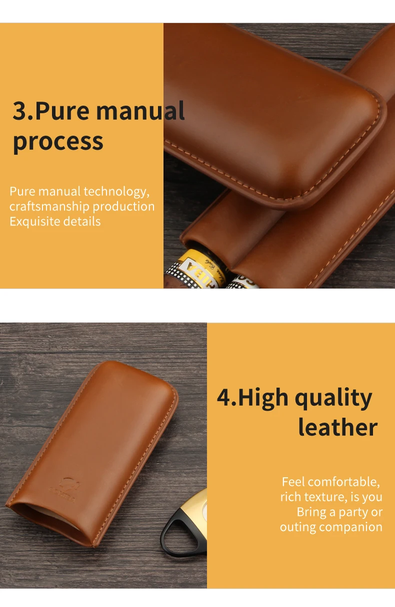 COHIBA, кожаный чехол для сигар, для путешествий, Humidor Box, мини, портативные аксессуары для сигар, карман для 2 сигар, держатель для сигар, для улицы, сигарные гаджеты