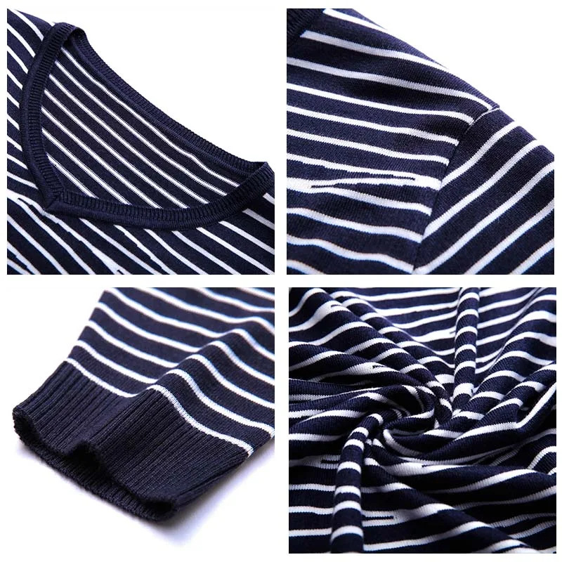 COODRONY Brand Sweater Men Fashion Striped Casual V-Neck Pull Homme Autumn Winter Soft Warm Knitwear Pullover Men Clothing C1094