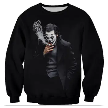 

3D Print Sweatshirts Joker Smoking Harajuku Men Pullover Hoodies Long Sleeve Crewneck Streetwear Hoody Clothing Sudaderas 5XL