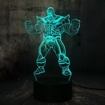 

Marvel The Avengers Big Villain Thanos 3D Led Acrylic Table Lamp Night Light USB 7 Colors Change Touch Base Lamp Kids Gift