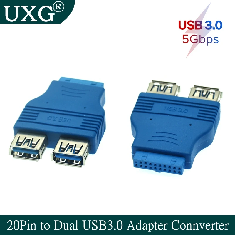 20Pin to Dual USB3.0 Adapter Connverter Desktop Motherboard 19Pin/20Pin Header 2 Ports USB 3.0 A Female Connector Card Reader | Компьютеры