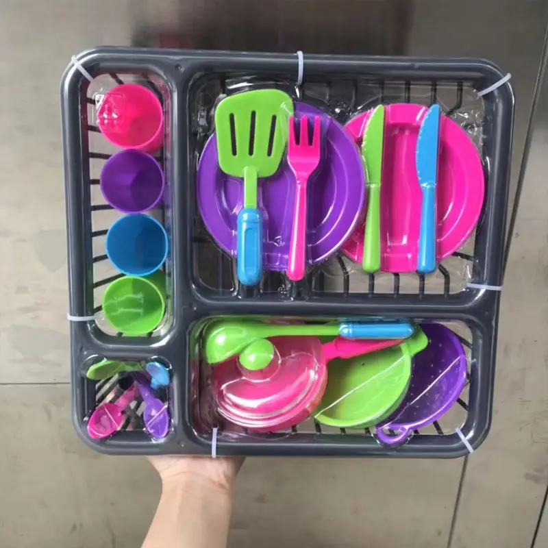 28pc Kids Cutlery Role Play Toy Set Kitchen Utensil Accessories Pots Pans