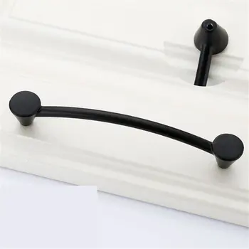 Black Door Handles Wardrobe Drawer Pull Kitchen Cabinet Handles for Furniture Handles Hardware Accessories