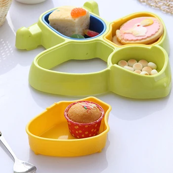 

Children Cartoon Cute Airplane Styling Plate Small Children Solid Multi-fun Interesting Solid Eraser Plate Baby Tableware