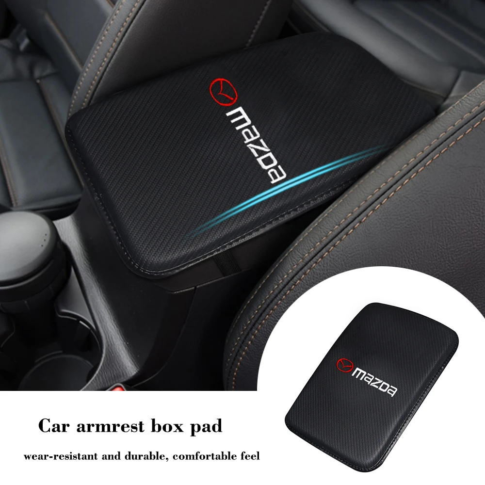 

Car Armrest Box Cushion Centre Armrest Mat Interior Protector Pad with Car Logo For Mazda 2 3 5 6 CX7 Cx-5 CX9 Car Styling