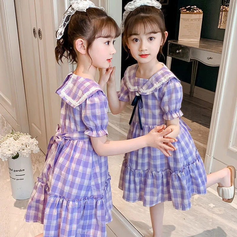 Vestidos informales de verano para niñas de 4 a 13 ropa a cuadros a la moda, ropa bonita con lazo de princesa para adolescentes, 2022|Vestidos| - AliExpress