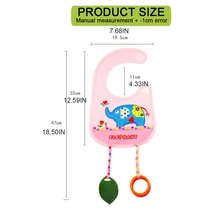 Bavoir d'alimentation pour bébé, serviette de salive ajustable pour nouveau né avec jouet de dentition