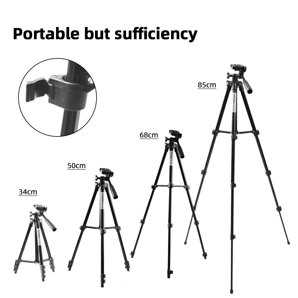  MountDog 35-85cm Adjustable Mini Tripod Stand For Phone Mount Holder With Phone Clip For GoPro Acti