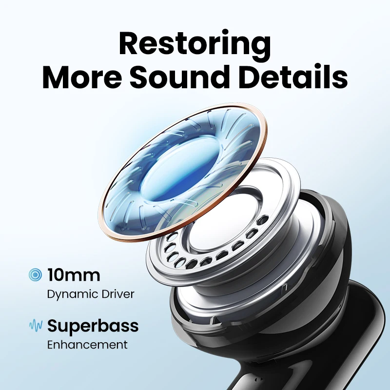 Bluetooth Headphones In Ear Earphone Bluetooth Headset Wireless Earbuds UGREEN ANC Wireless TWS Bluetooth 5.2 Earphones , Active Noise Cancellation, in-Ear Mics Handfree Phone Earbuds
