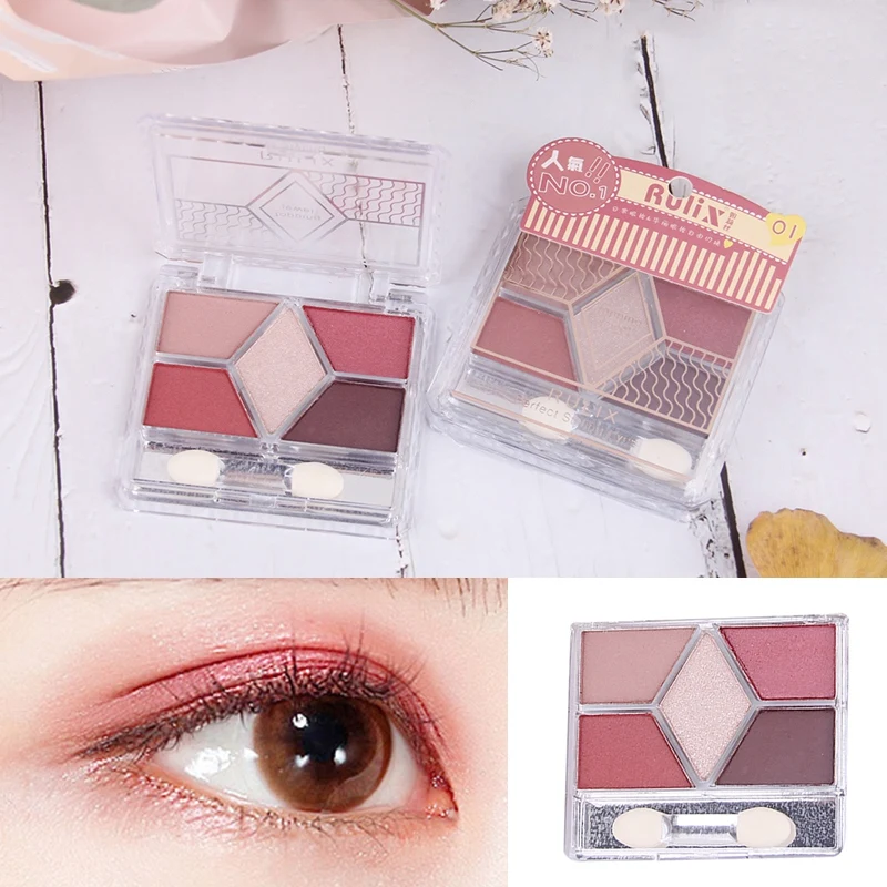 

5 Colors Matte Eyeshadow Pallete Waterproof Long-lasting Glitter Eye Shadow Palette Cosmetic Portable Beauty Eye Makeup