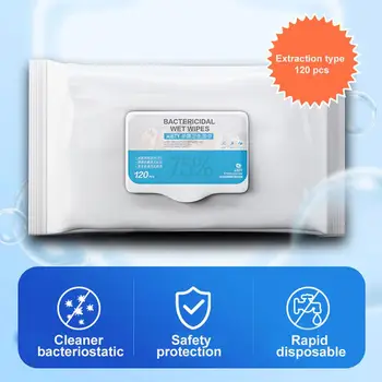 

120Pcs/Bag Disposable Alcohol Wet Wipes Paper Tissue