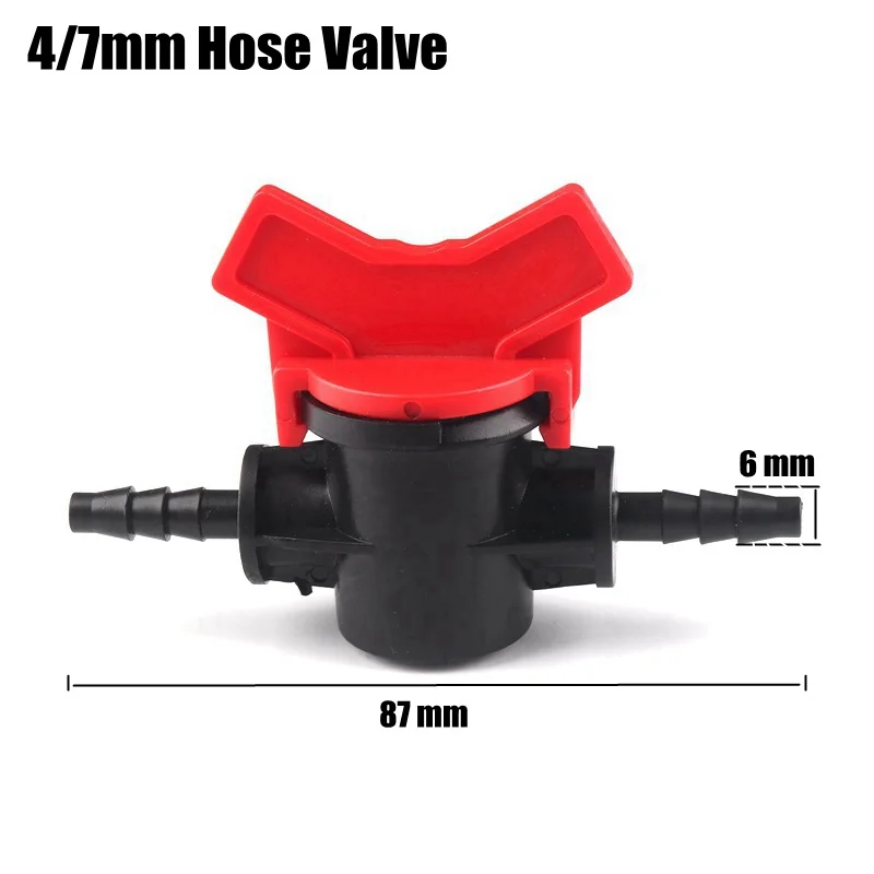

20pcs 4/7mm Hose Ball Valve Watering Pipe Switch Connector Micro Drip Irrigation Hose Mini Water Valve Garden Water Connectors