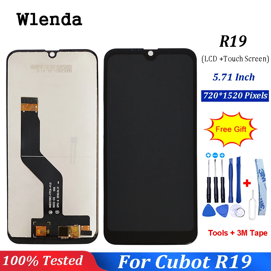 

5.71 inch For Cubot R19 LCD DIsplay +Touch Screen Digitizer Assembly 100% Tested For Cubot R19+tools+3M Tape