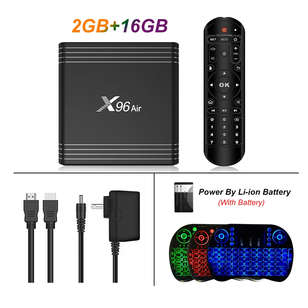 2GB16GB Add I8 Предпродажа X96 Air Amlogic S905X3 Мини Android 9,0 ТВ приставка 4 Гб 64 ГБ 32 ГБ wifi 4K 8K 24 кадров в секунду Netflix X96Air 2 Гб 16 Гб телеприставка PK A95 - Цвет: 2GB16GB Add I8