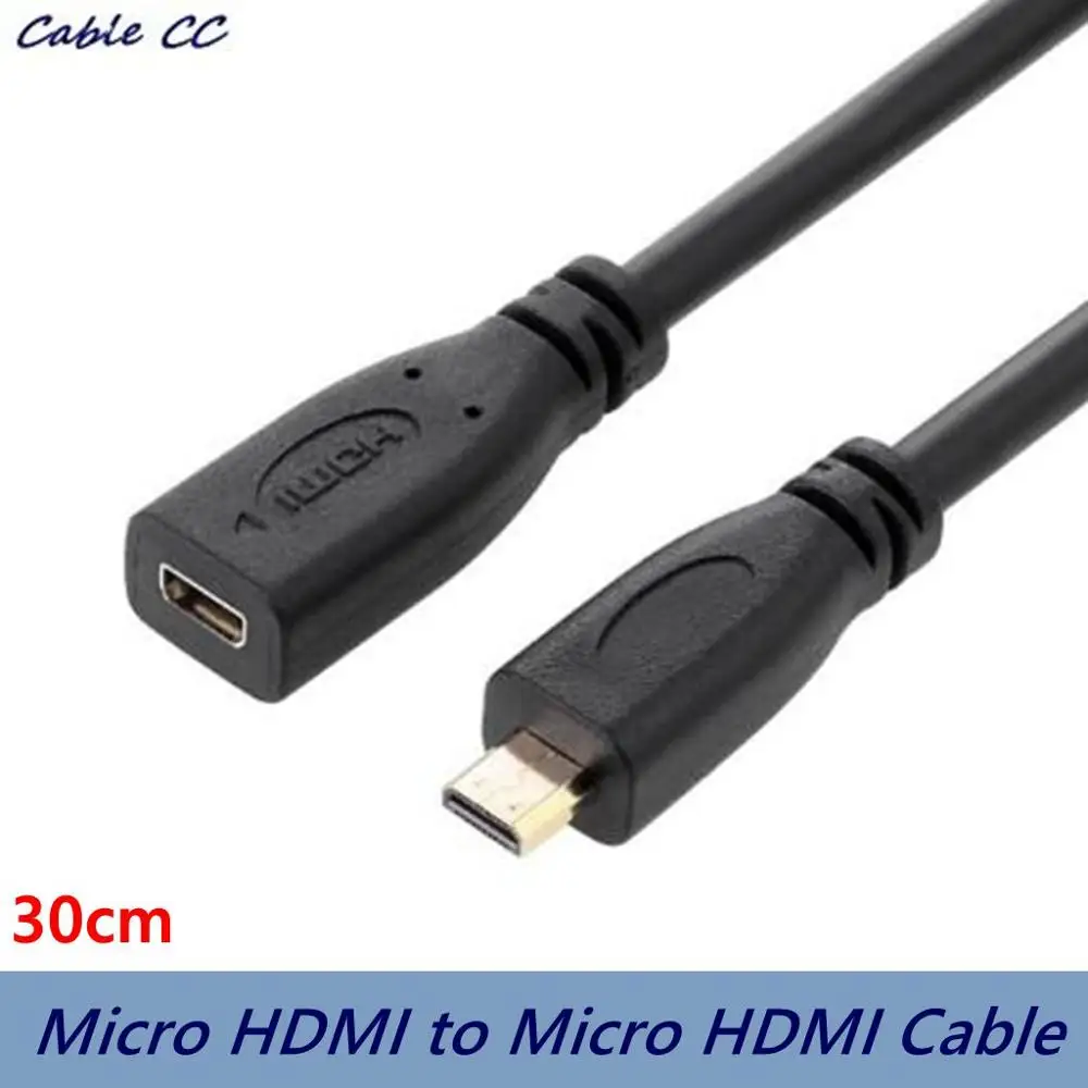 1 4 Тип D Micro HDMI-совместимый штекер к HDMI разъем M / F Удлинительный кабель крестовой