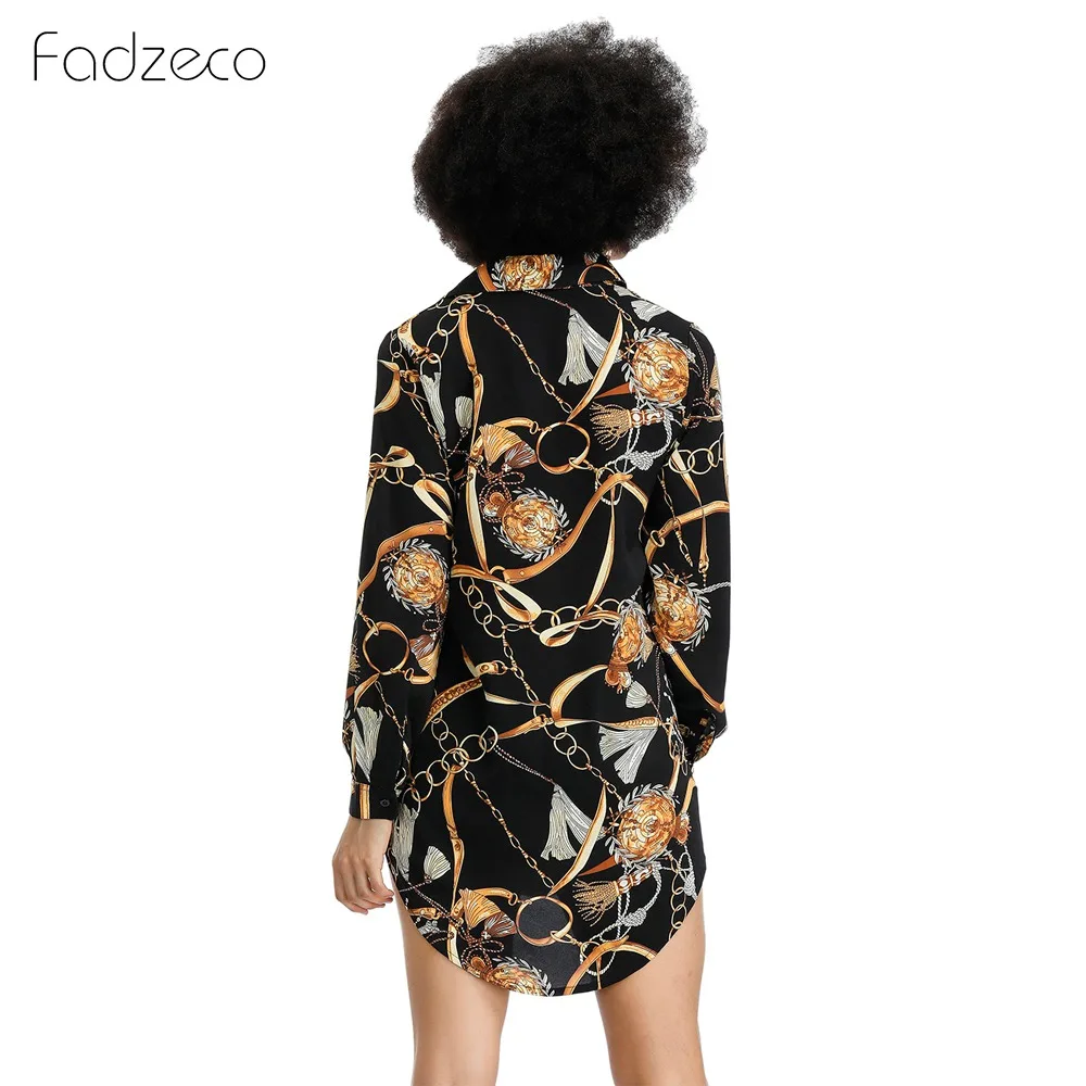 Fadzeco Новая африканская одежда Femme модная сексуальная рубашка с принтом мини