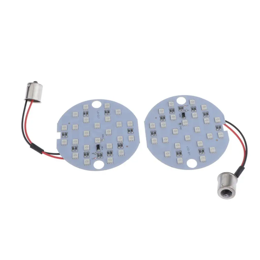 1 Pair 3'' Motorcycle LED Touring Turn Signal Lights 1156 Fit for most 1986-2013 Harley models with 2 screw lenses.
