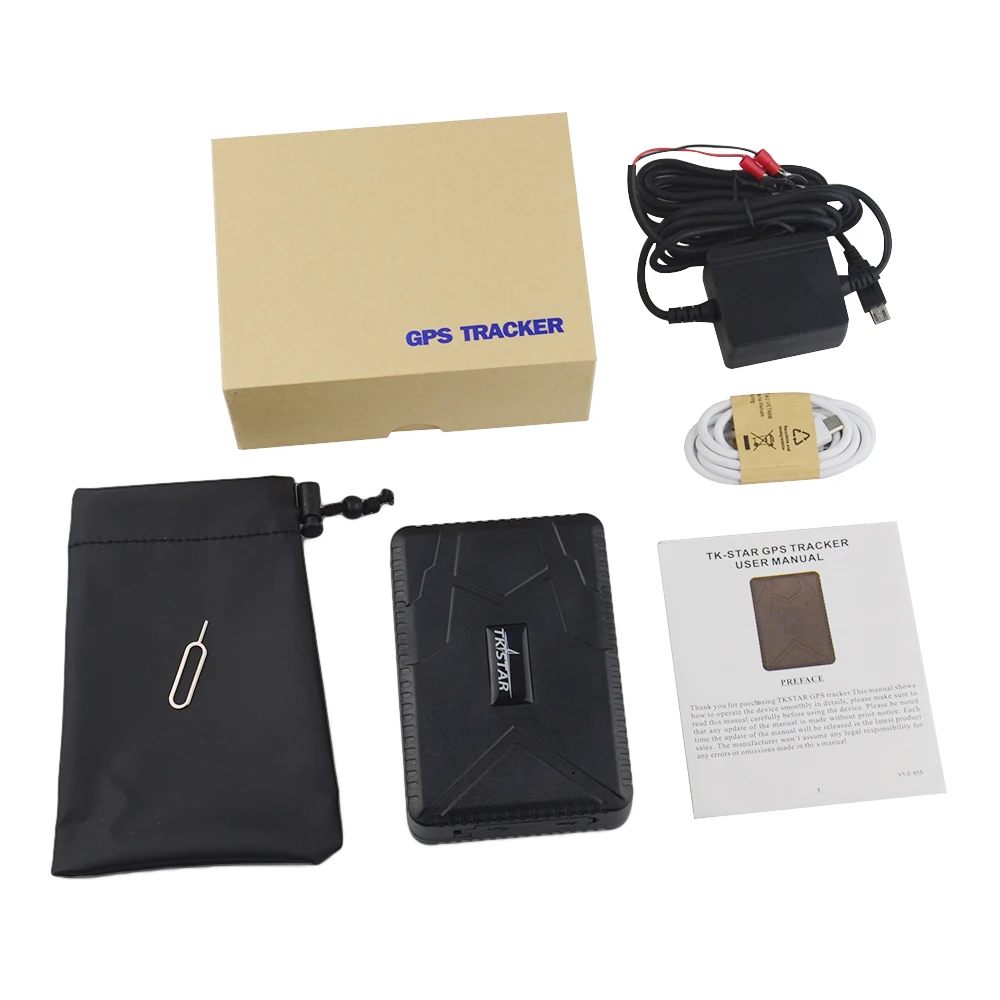 Vehicle Tracking Equipment TK915 GPS Tracker Strong Magnetic Waterproof Belt Remote Voice Monitor Historical Route Playback - Цвет: with box with charge