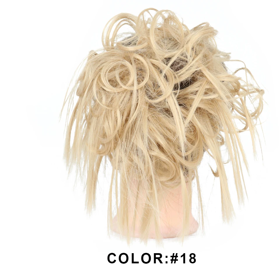 Искусственные синтетические резинки для волос, шиньон для наращивания, Женский бант для волос для девочек, аксессуары для волос, резинки для волос - Цвет: #18