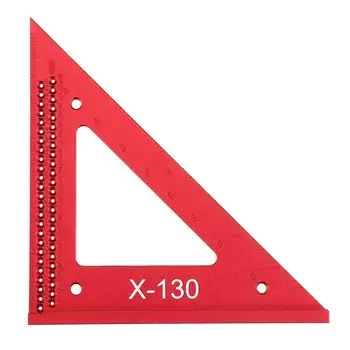 

1pc Aluminum Alloy Metric Woodworking Precision Triangle Ruler Carpenters Square Hole Positioning Measuring Ruler Gauge Tool