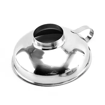 

Stainless Steel Wide Mouth Funnel Thickened Salad Dressing Funnel Practical Kitchen Tool Oil Leak Gift