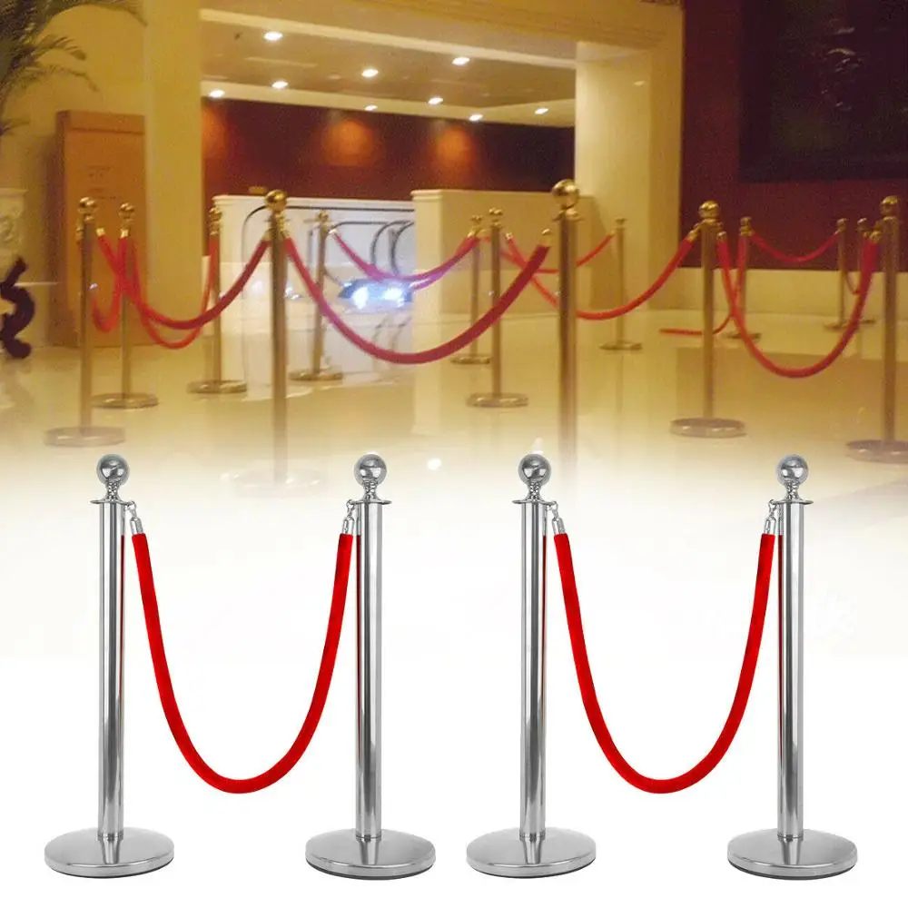 

Honhill 2pcs Business Crowd Control Stanchion with 1.5m Queue Control Barrier Posts Safety Rope Gold Silver (ship form eu)