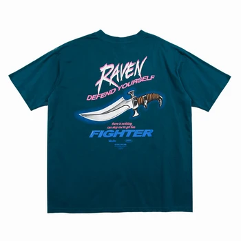 

Men Knife Printed T Shirt Streetwear Mens Hiphop Oversize Tshirts 2020 Summer Unisex Short Sleeve Cotton Tops Couple Tees