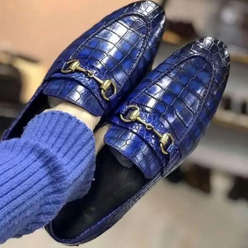 Zapatos De piel sintética con hebilla para Hombre, mocasines masculinos De estilo clásico De moda, informales, TV431