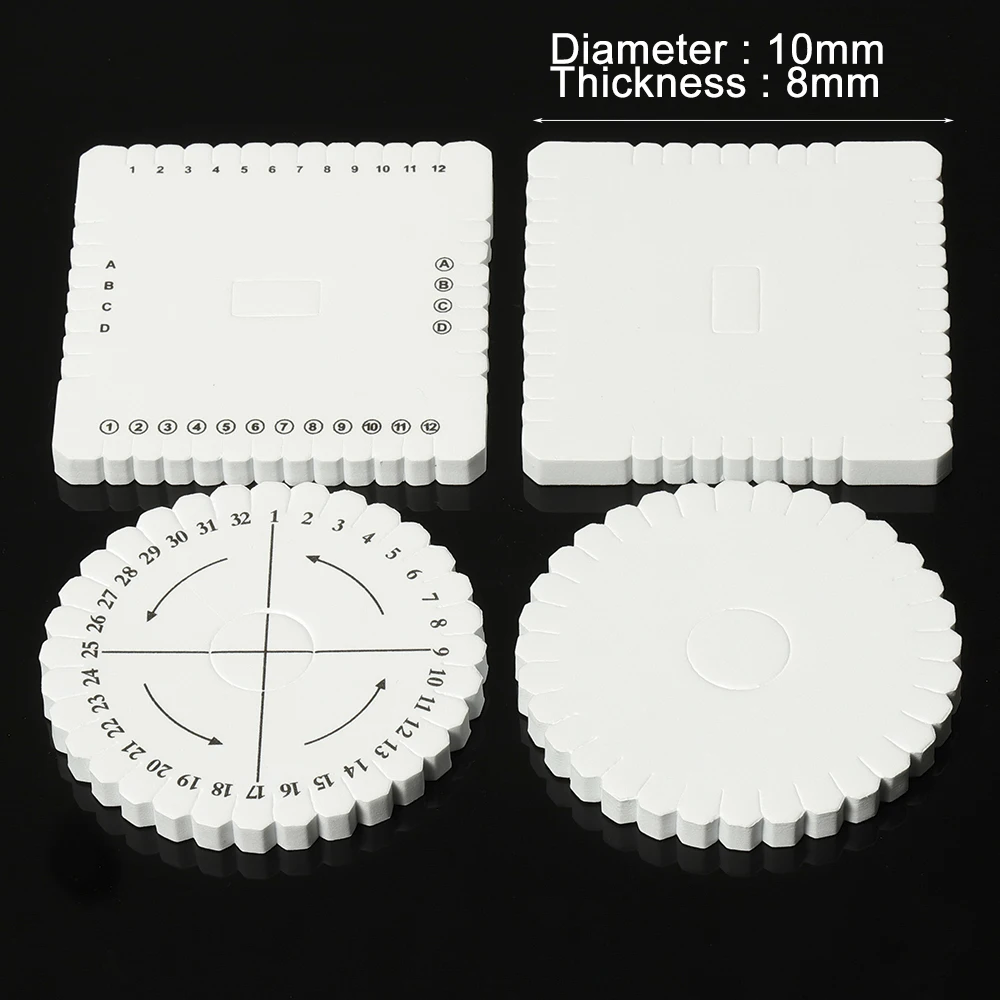 Healifty 5 unidades de disco trenzado con pin de 10 cm cuadrado Kumihimo disco rebordear cordón trenzado placa espuma telares tabla de tejer para bricolaje pulsera joyería herramienta de tejer 