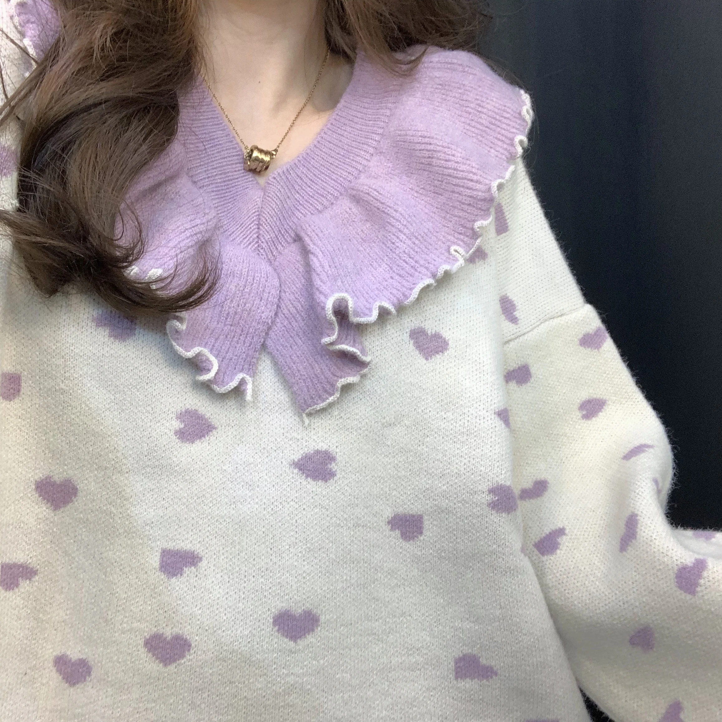 Sweater Women's 2019 New Autumn and Winter Lotus Leaf Collar Long Sleeve Women's Pullover Sweater Plus Szie Women Sweaters Sweater Women's 2019 New Autumn and Winter Lotus Leaf Collar Long Sleeve Women's Pullover Sweater Plus Szie Women Sweaters