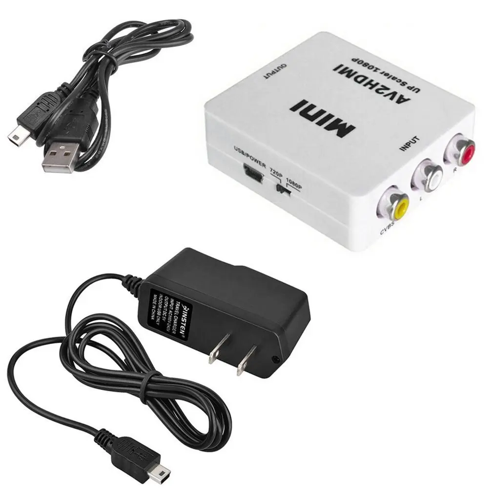 RCA AV к HDMI конвертер адаптер композитный для nintendo NES SNES PS1 SEGA DVD+ AC