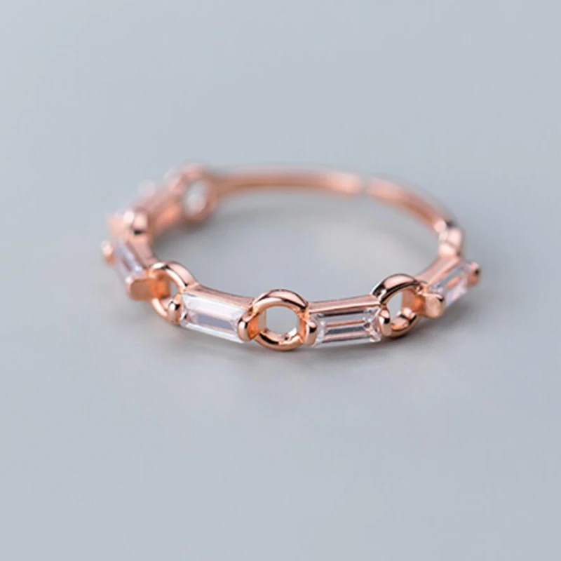 Rose Trustdavis, 925 пробы, серебро, высокое качество, круг, прозрачный, CZ, открытый размер, кольца на палец для женщин, Стерлинговое Серебро, ювелирное изделие, подарок DA392 - Цвет основного камня: Rose