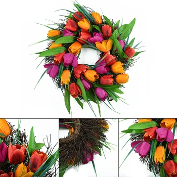 

Tulips Wreath Wreath Garland 30CM Artificial Flower Tulip Art Decoration