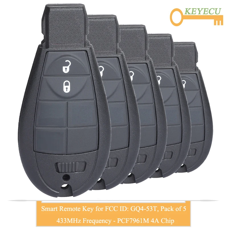 KEYECU 5 шт. пульт дистанционного управления Fobik КЛЮЧ ДЛЯ Jeep Cherokee Sport KL 2014 2019 Fob 2 кнопки