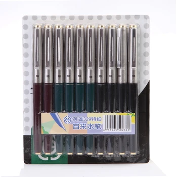 

10PCS Hero 329 Classic Fountain Pen Set Vintage Stainless Steel Cap Authentic Quality Extra Fine 0.38 Ink Pen Writing Gift Set