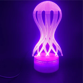 

Marine Creature Octopus Alarm Clock Base Led Night Light Lamp Desk Bluetooth 7 Color with Remote Pretty for Girls Bright Base
