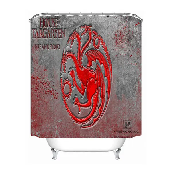 Shower Curtain Пользовательские Игры престолов водонепроницаемый Душ занавес для ванной комнаты s крючки полиэстер ткань разные размеры#180421-Sina-03 - Цвет: Shower Curtain
