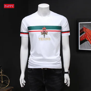 

2020 New cotton men's tshirt men embroidery men shirt