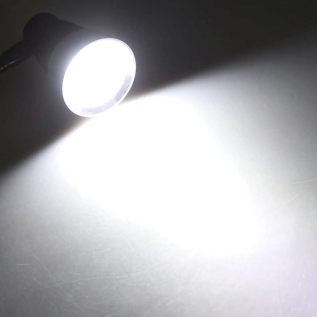 MagiDeal 2pcs Gooseneck LED Reading Lamp Headboard Wall Surface Mount Black