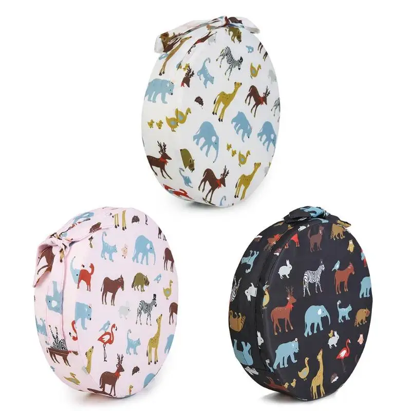 Round Children Increase Seat Cartoon Animal Print Adjustable Sponge Baby Booster Washable Dining Chair Cushion Accessories