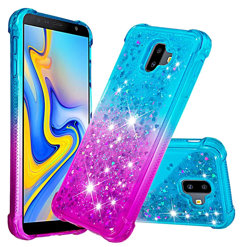 Чехол для Samsung Galaxy A9 A7 2018 J3 J7 J4 J6 Plus чехол с градиентными блестками и динамическим