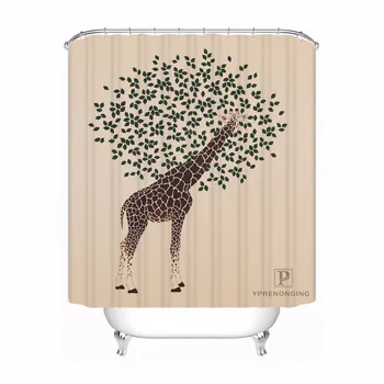 

Custom Watercolor Giraffe Shower Bath Bathroom Curtain Mildewproof Waterproof Polyester Various Sizes#0421-21-90