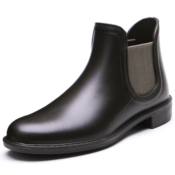 

15-312 TONGPU Original Design Women's Plain Ankle Rain Boots with Side Gores