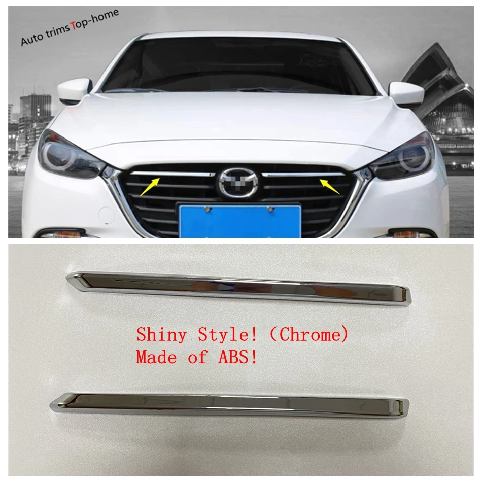 Yimaautotrims Аксессуары для Mazda 3 2017 2018 ABS Хром Передняя гоночная решетка гриль полоса