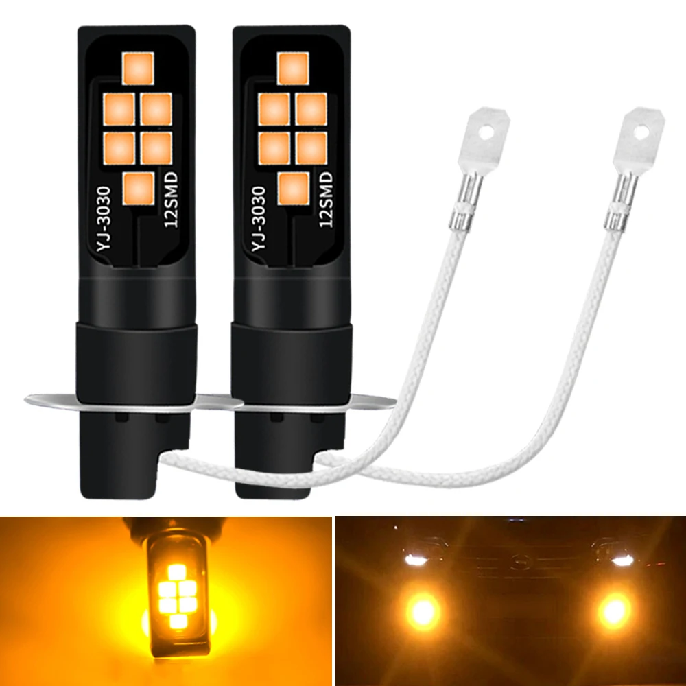 2 Pezzi H3 Led Super Lampadine A Led Luci Per Auto Lampadine Per Auto Sorgente Luminosa Per Auto Dc 12V 6000K Fendinebbia Bianco Auto Tyling Sorgente 